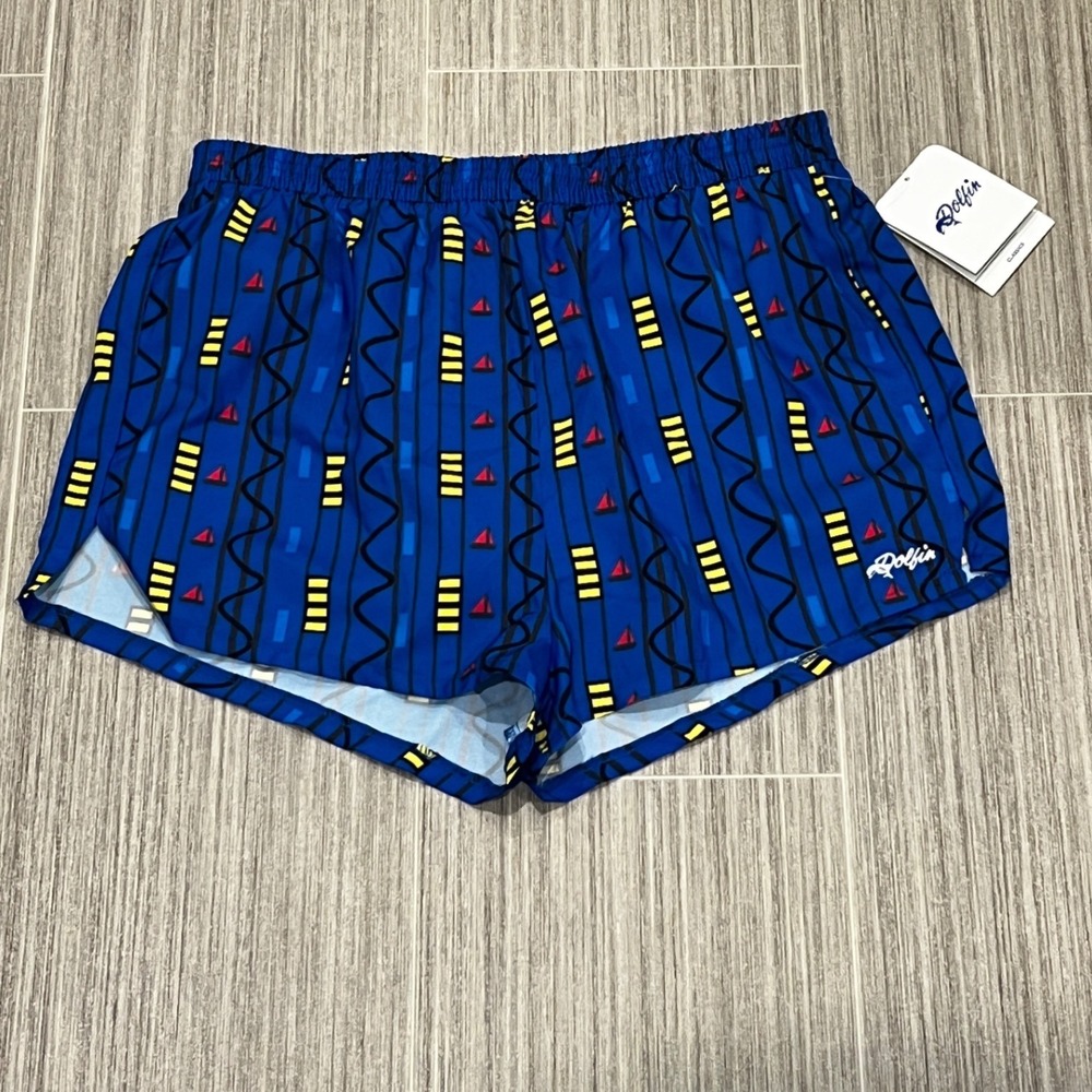 Dolfin Classics Limited Edition Kids Swim Trunks Royal Blue Sailboat Print XXL